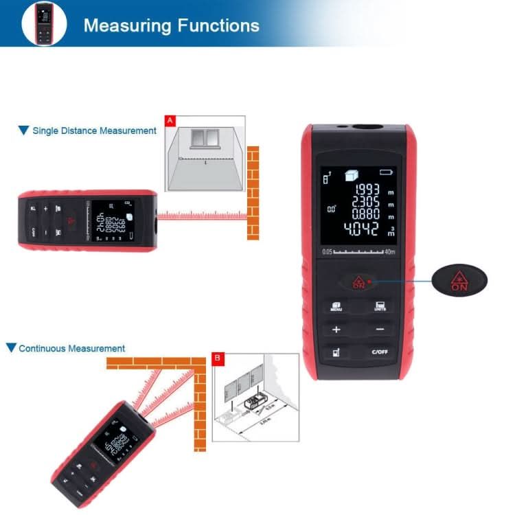 E40 Laser Rangefinder Laser Distance Meter Measuring Device Digital Handheld Tools Module Range 40m Range Finder My Store