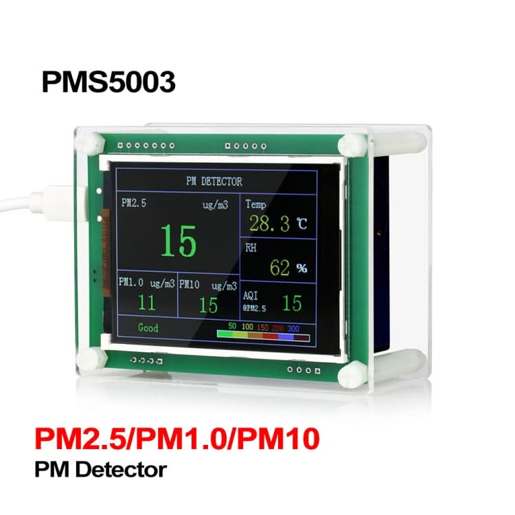 PMS5003  Car PM2.5 Detector Tester Meter Air Quality Monitor Home Gas Thermometer Analysis For Home Car Office Outdoors Reluova