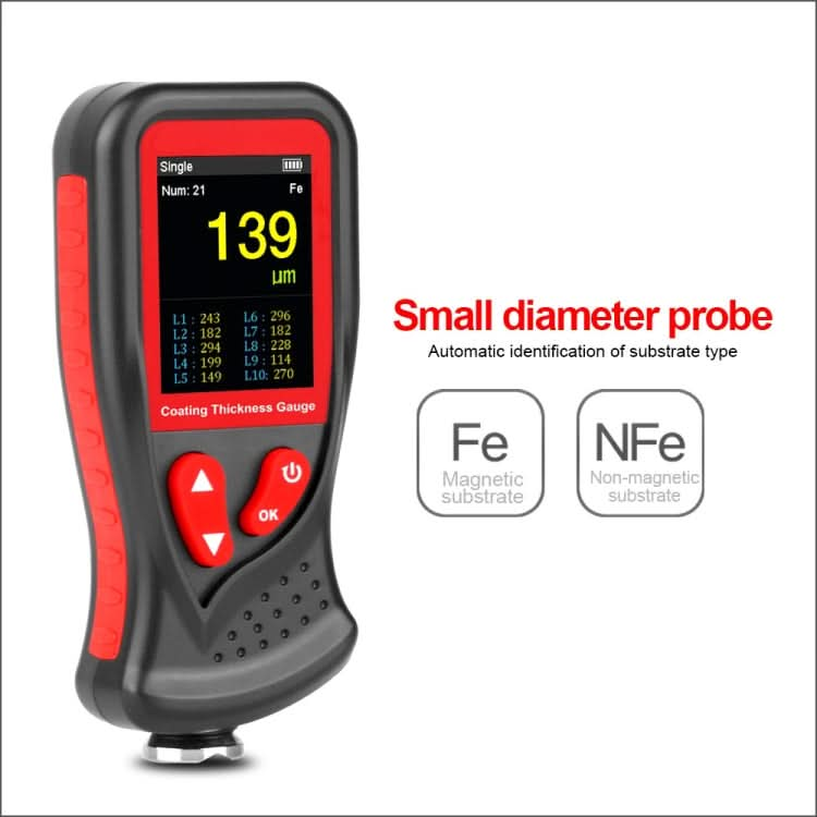 GT230 Thickness Gauges Paint Coating Thickness Gauge Car Film Digital Thickness Gauge Tester Rechargeable Thickness Gauge My Store