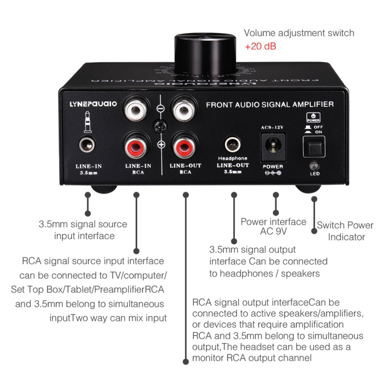 B015 Front Stereo Signal Amplifier Booster Headphones Speaker Amplifier Headset Dual-Audio Source My Store