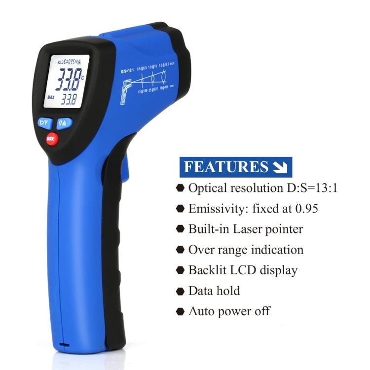 FLUS IR-801H -50～350℃Laser Infrared  Mini Handheld Portable Digital Electronic Outdoor Non-contact Thermometer My Store