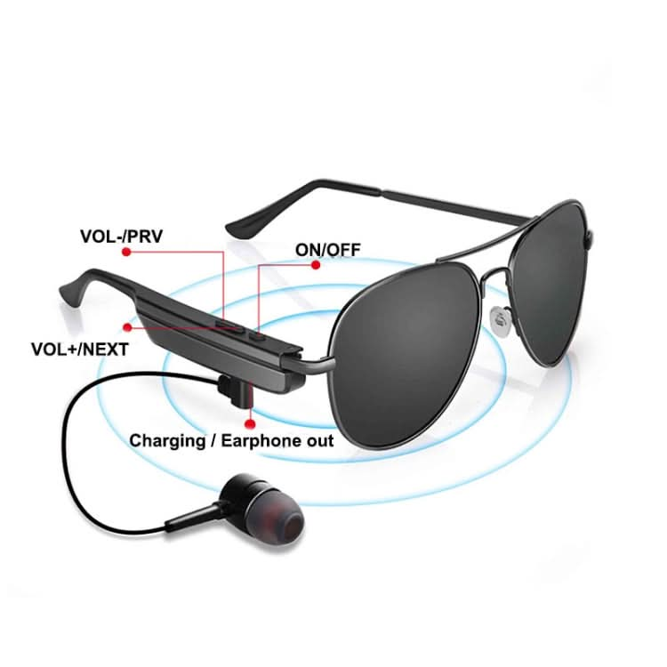 A8 Wireless Earphone Bluetooth Headset Sunglasses Music Headphones Smart Glasses Earbud Hands-free with Mic