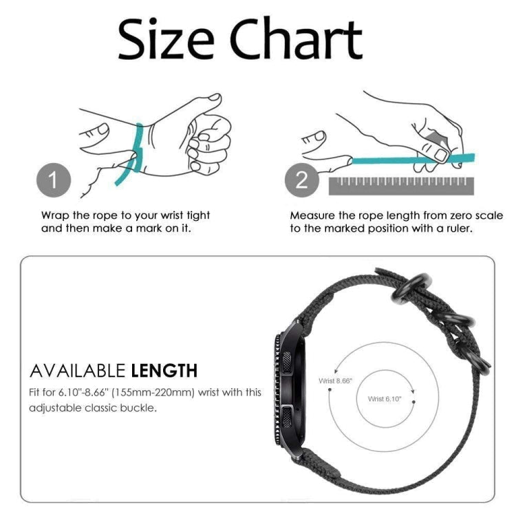 For Samsung Galaxy Watch Active 22mm / S3 Nylon Three-ring Strap