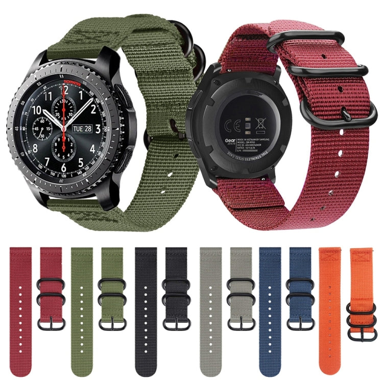 For Samsung Galaxy Watch Active 22mm / S3 Nylon Three-ring Strap