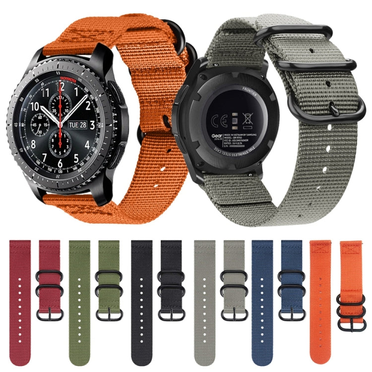 For Samsung Galaxy Watch Active 18mm S3 Nylon Three-ring Strap