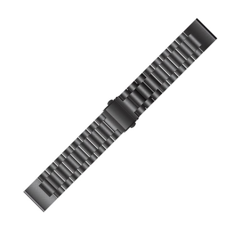 For Garmin Fenix 5 Three-Bead Stainless Steel Metal Watchband