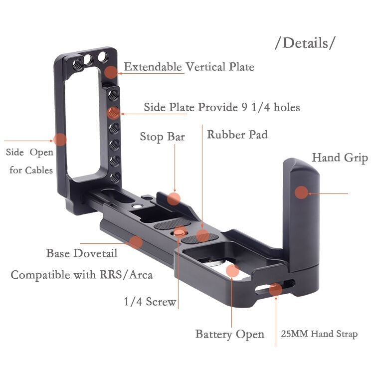 Vertical Shoot Quick Release L Plate Bracket Base Holder for FUJIFILM X Pro 3