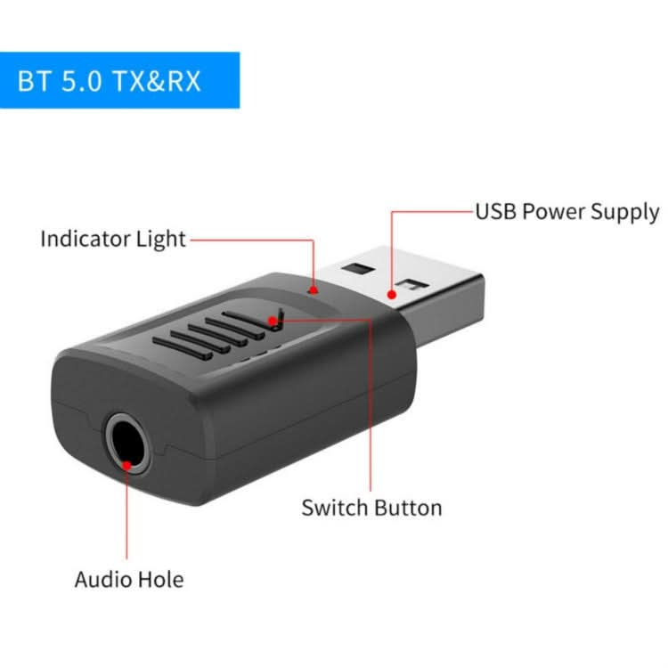 JEDX-M135 USB5.0 4 in 1 Bluetooth Audio Receiver Transmitter