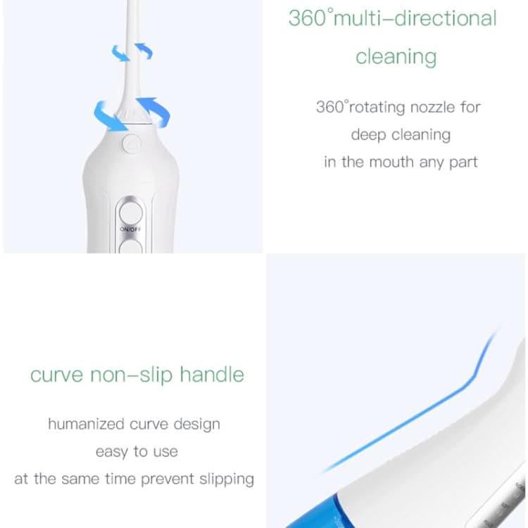 Wireless Water Floss Cleaner Portable 1400mAh USB-Rechargeable Water Flosser IPX7 Waterproof Oral Irrigator, Water Tannk Capacity: 300ML Reluova