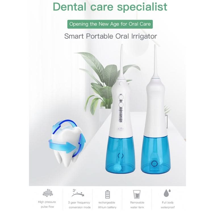 Wireless Water Floss Cleaner Portable 1400mAh USB-Rechargeable Water Flosser IPX7 Waterproof Oral Irrigator, Water Tannk Capacity: 300ML Reluova