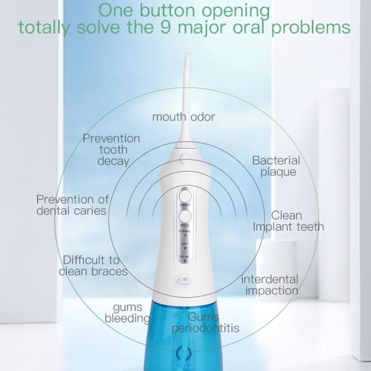 Wireless Water Floss Cleaner Portable 1400mAh USB-Rechargeable Water Flosser IPX7 Waterproof Oral Irrigator, Water Tannk Capacity: 300ML Reluova