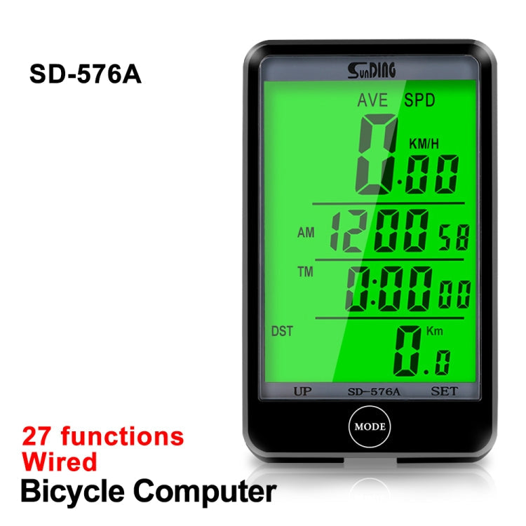 SUNDING SD-576A Waterproof Bike Cycling Odometer Stopwatch LED Digital Rate Speedometer Watch Reluova