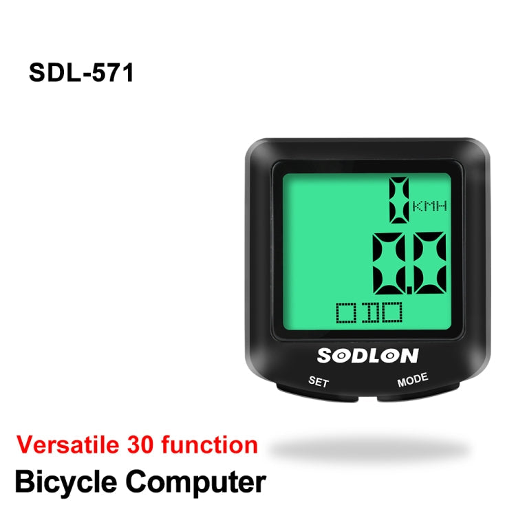 SDL-571 LCD Digital Display Bicycle Computer Wired Waterproof Cycle Odometer Bike Speedometer Stopwatch Riding Accessories Tools Reluova