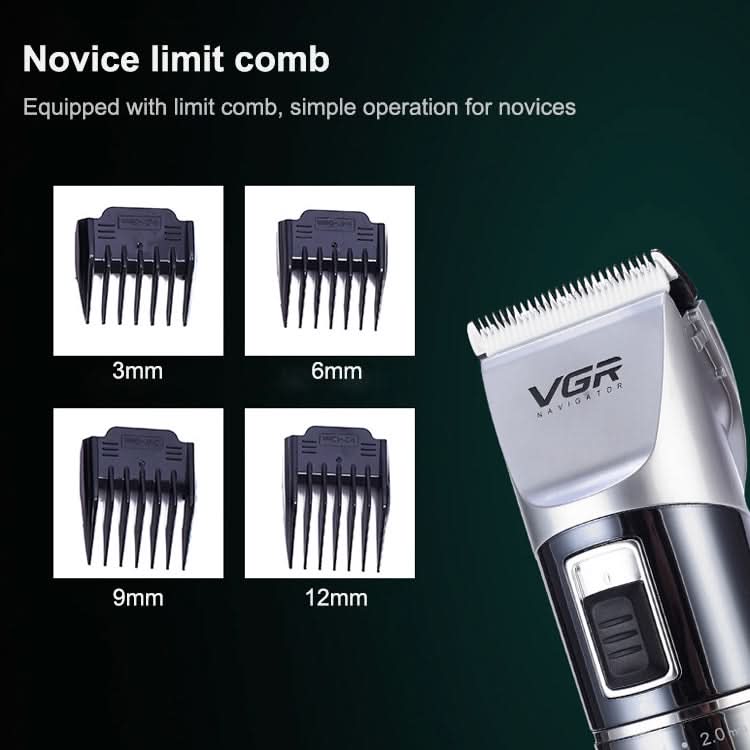 VGR V-002 12W Electric Hair Clipper with LED Display, Plug Type: EU Plug Reluova