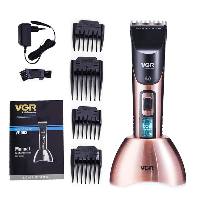 VGR V-003 10W Adjustable Multi-speed Barber Scissors with LED Display, Plug Type: EU Plug Reluova