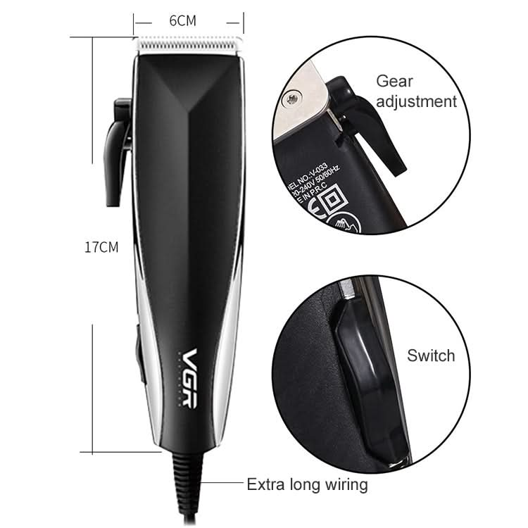 VGR V-033 9W 8 in 1 Electric Hair Clipper with Line, Plug Type: EU Plug