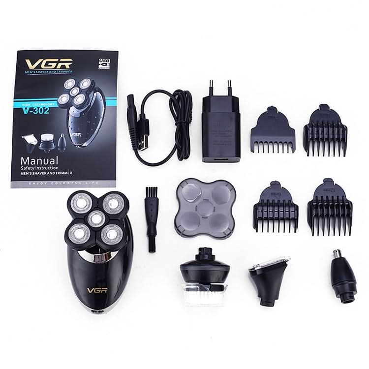 VGR V-302 5W 4 in 1 USB Multi-function Electric Shaver, Plug Type: EU Plug Reluova