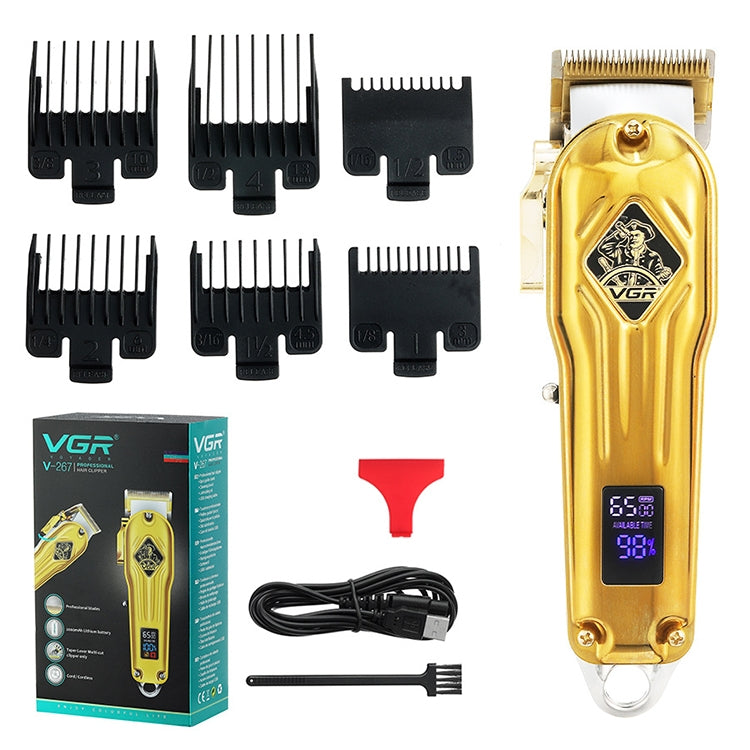 VGR V-267 10W USB Metal Hair Clipper with LED Digital Display & 5 Gears Adjustment Reluova