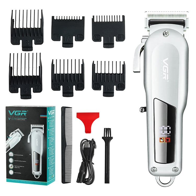 VGR V-278 10W USB Metal Electric Hair Clipper with LED Digital Display