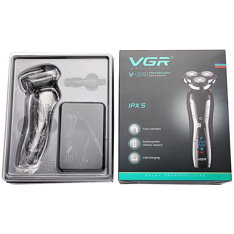 VGR V-309 6W USB Electric Shaver with LED Digital Display Reluova