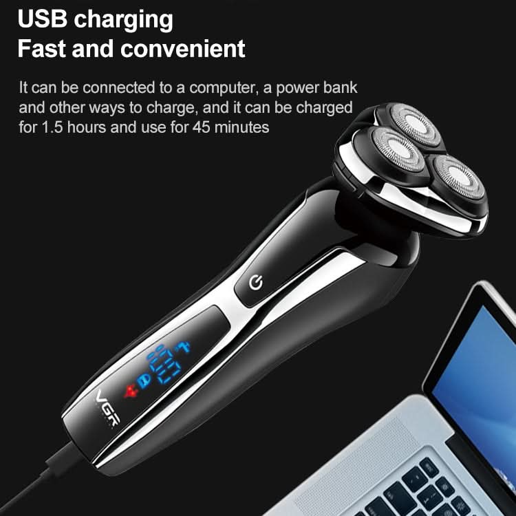 VGR V-309 6W USB Electric Shaver with LED Digital Display Reluova