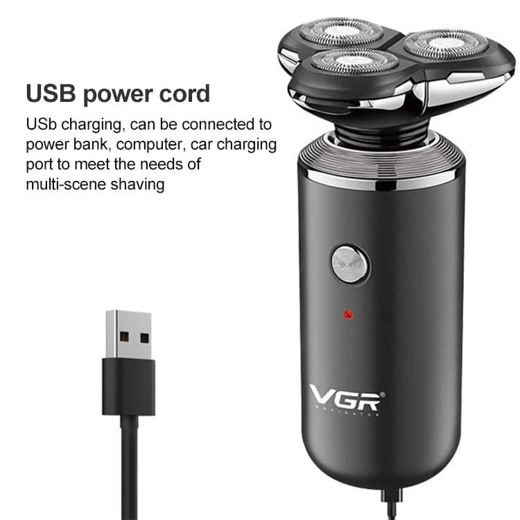 VGR V-317 5W USB Omnidirectional Three-dimensional Floating Three-network Electric Shaver Reluova