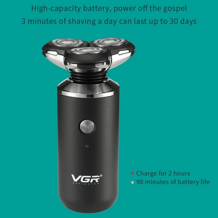 VGR V-317 5W USB Omnidirectional Three-dimensional Floating Three-network Electric Shaver Reluova