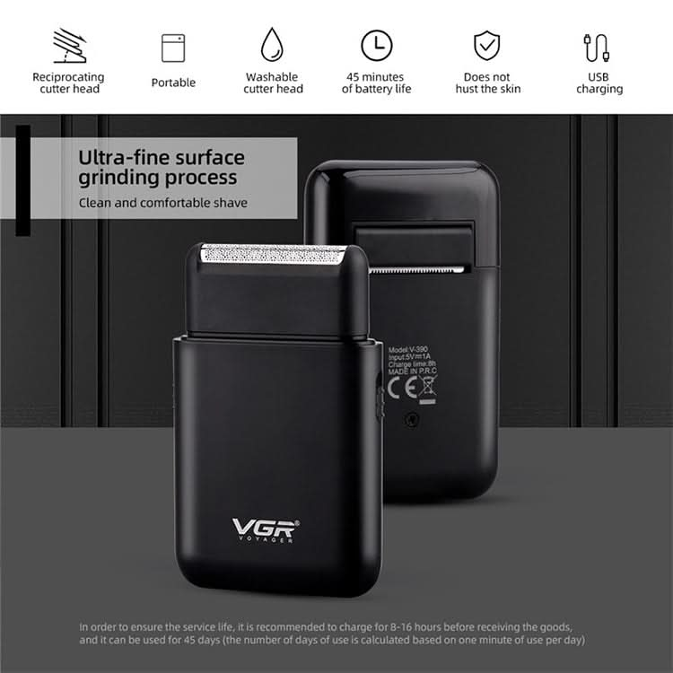 VGR V-390 5W USB Portable Reciprocating Electric Shaver Reluova