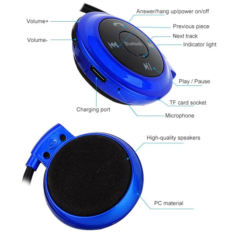 NVAHVA MP3 Player Bluetooth Headphone, Wireless Sport Headset MP3 Player With FM Radio, Stereo Earphone TF Card MP3 Max to 32GB