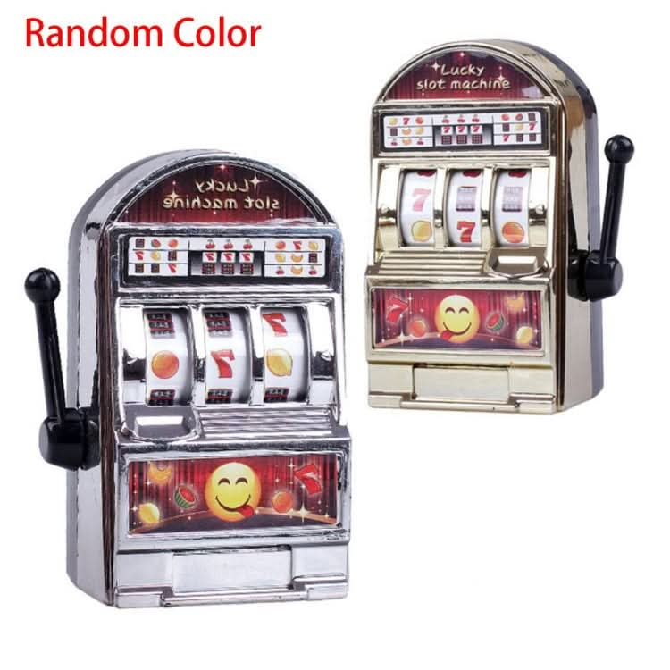 Mini Slot Machine Toy Rotatable Stress Reliever Children Party Jackpot Funny Jokes Play Toy, Random Color Reluova