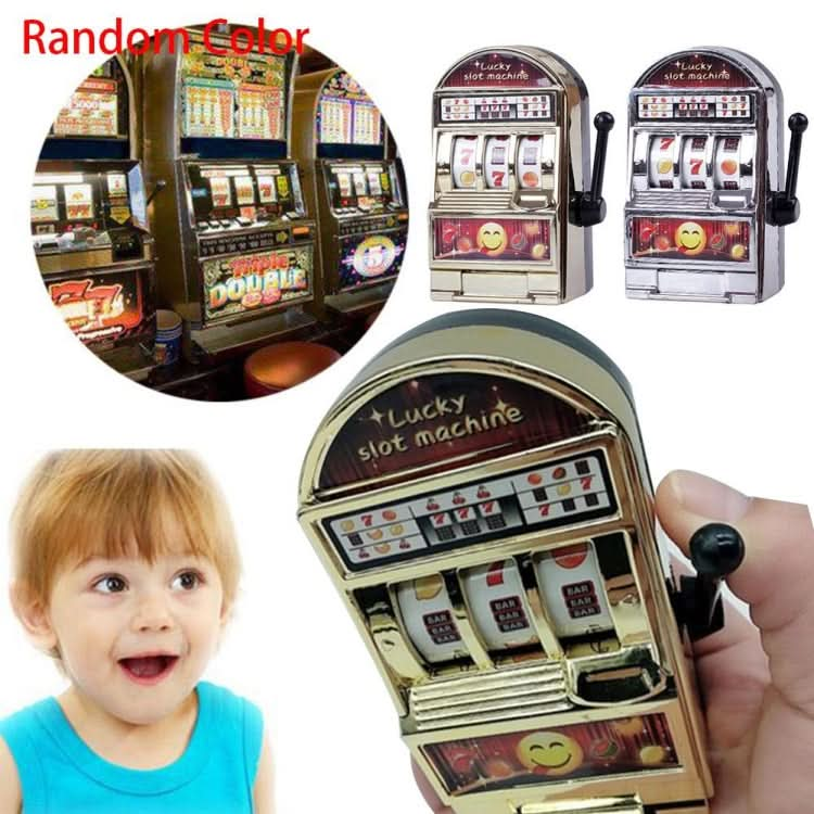 Mini Slot Machine Toy Rotatable Stress Reliever Children Party Jackpot Funny Jokes Play Toy, Random Color Reluova