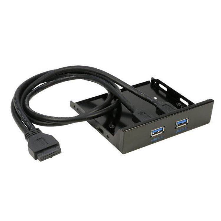 5.25 inch 2 Ports USB3.0 Floppy Bay Front Panel  HUB Spilitter with Power Adapter-Reluova