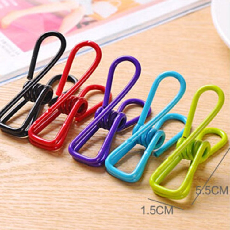 10 PCS Candy Color Atrong Aolid Stainless Steel Multi-purpose Food Clip Crying Clip, Random Color Delivery