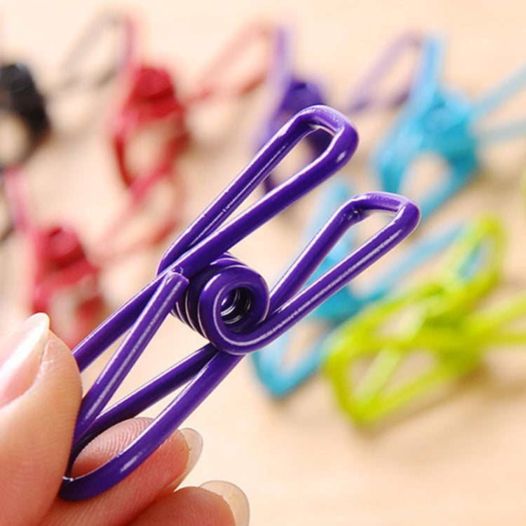 10 PCS Candy Color Atrong Aolid Stainless Steel Multi-purpose Food Clip Crying Clip, Random Color Delivery