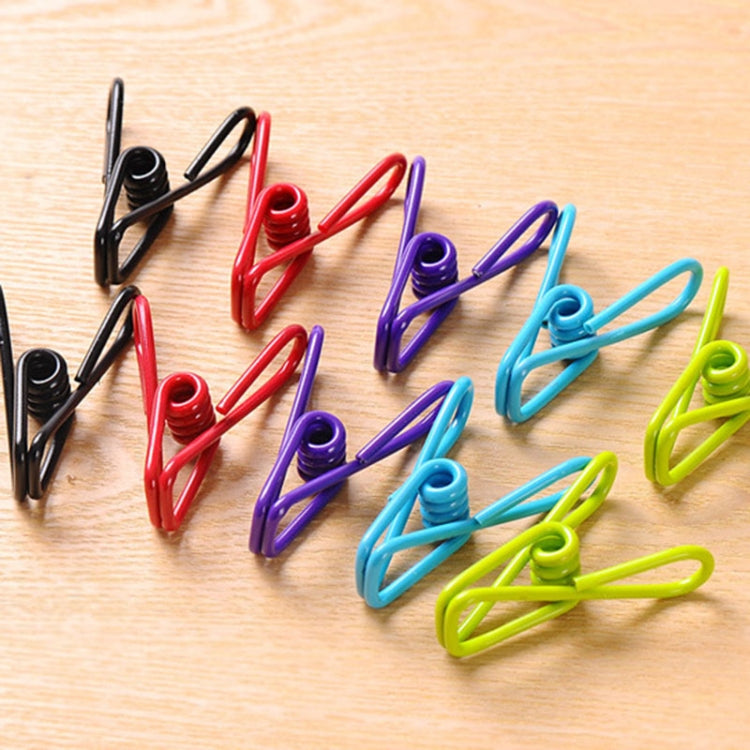 10 PCS Candy Color Atrong Aolid Stainless Steel Multi-purpose Food Clip Crying Clip, Random Color Delivery