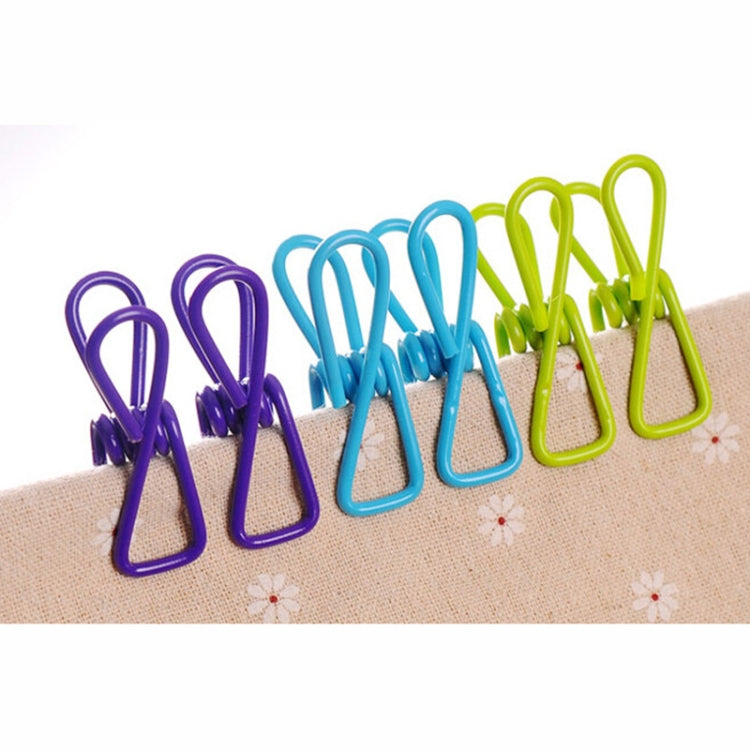 10 PCS Candy Color Atrong Aolid Stainless Steel Multi-purpose Food Clip Crying Clip, Random Color Delivery