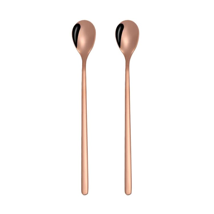 2 PCS Stainless Steel Spoon Creative Coffee Spoon Bar Ice Spoon Gold Plated Long Stirring Spoon-Reluova