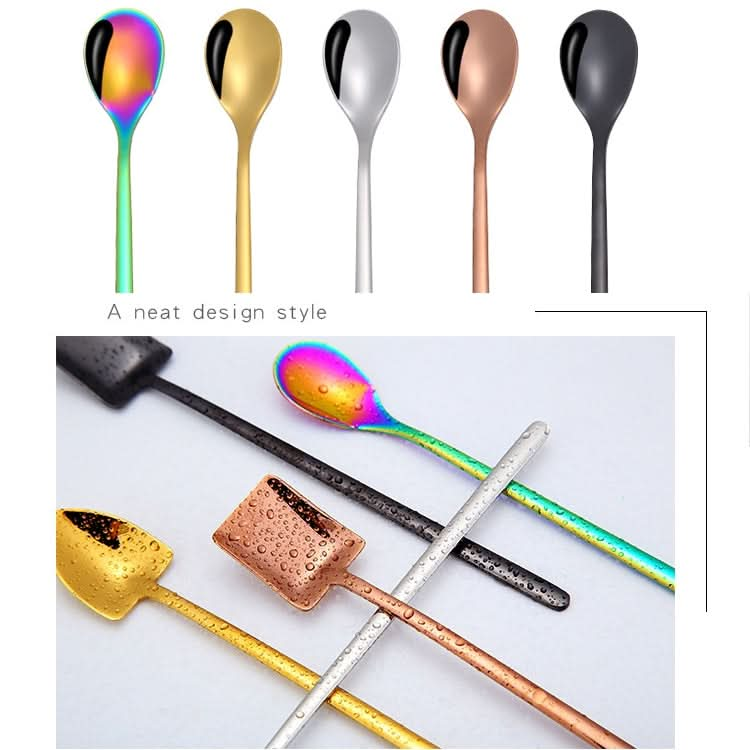 2 PCS Stainless Steel Spoon Creative Coffee Spoon Bar Ice Spoon Gold Plated Long Stirring Spoon-Reluova