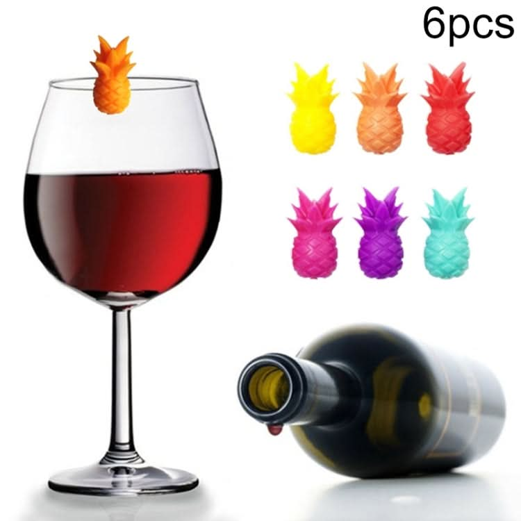 6pcs / Set Wine Glass Silicone Pineapple Mark Distinguisher Party Fruit Shape Cup Mark-Reluova