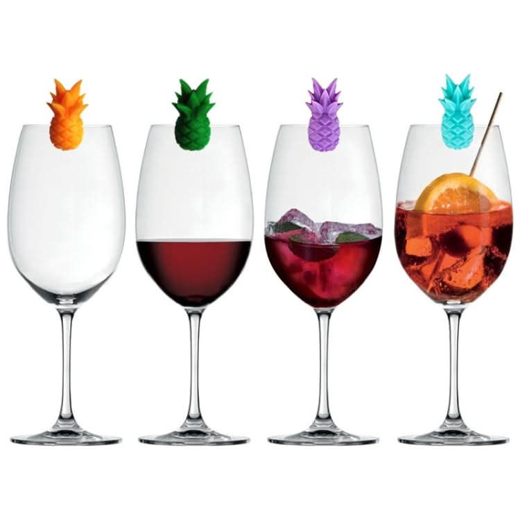 6pcs / Set Wine Glass Silicone Pineapple Mark Distinguisher Party Fruit Shape Cup Mark-Reluova