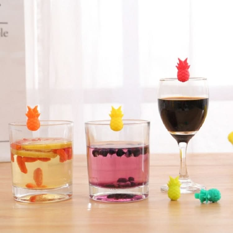 6pcs / Set Wine Glass Silicone Pineapple Mark Distinguisher Party Fruit Shape Cup Mark-Reluova