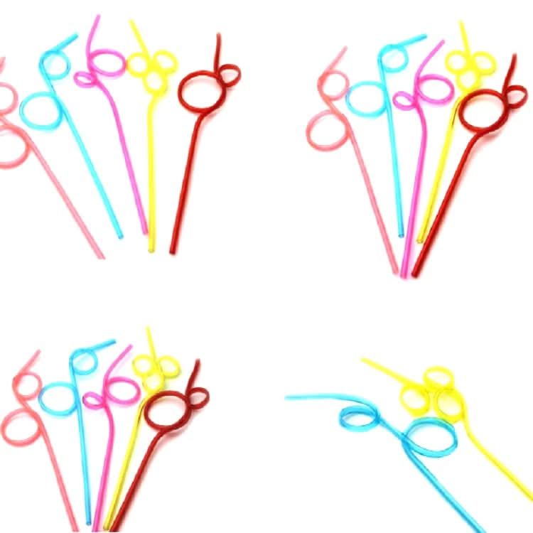 10 PCS Creative Plastic Curved Straws, Random Color Style Delivery - Reluova