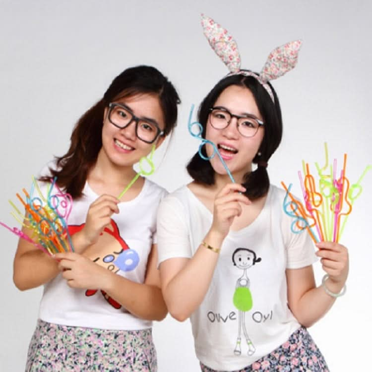 10 PCS Creative Plastic Curved Straws, Random Color Style Delivery - Reluova