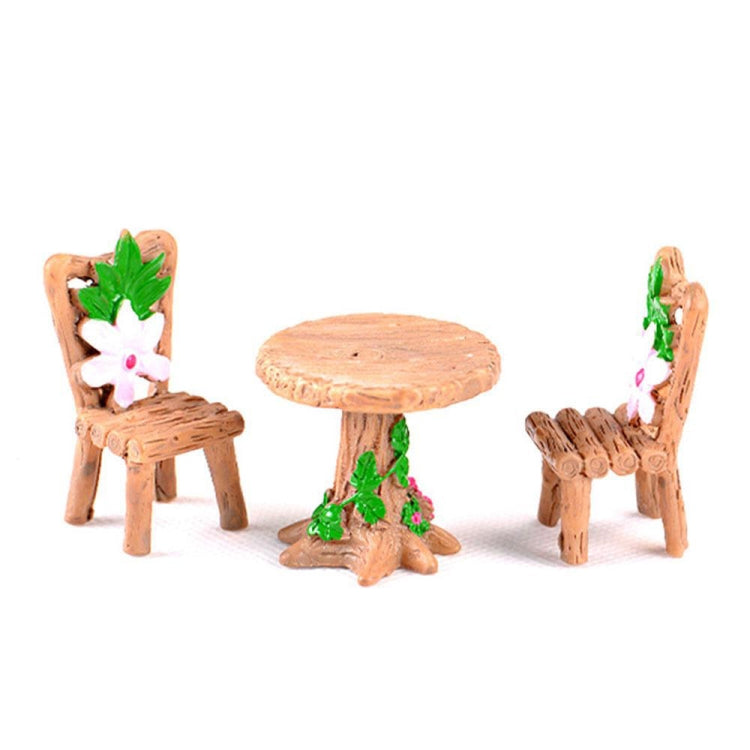 2 Sets Doll House Miniature Furniture Table and Chair Set Children Toys Gifts-Reluova