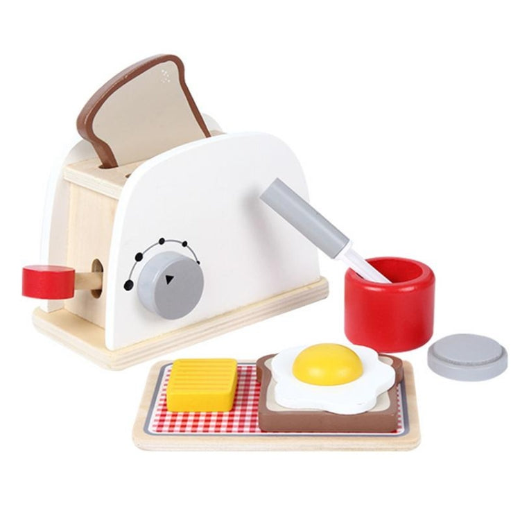 Wood Pretend Play Kitchen Role Play Game Learning Toy Simulation Toasters Bread Set for Children Reluova