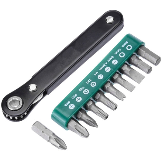 10 in1 Multifunction Mini Right Angle Offset Hand Ratchet Screwdriver Ratchet Tool