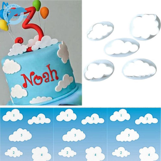 10 PCS Cake Mold Cloud Fondant Cake Decoration Printing Die Cutting Mold - Reluova