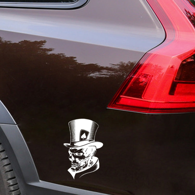 10 PCS Joker Skeleton Skull Playing Cards Poker Monster Hat Shape Vinyl Car Sticker, Size: 11.3x17.6cm