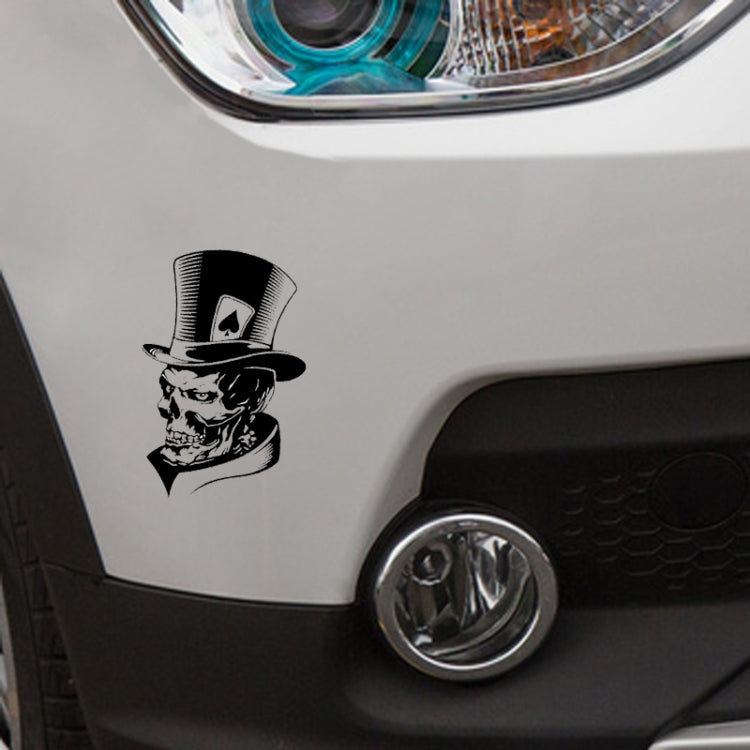 10 PCS Joker Skeleton Skull Playing Cards Poker Monster Hat Shape Vinyl Car Sticker, Size: 11.3x17.6cm