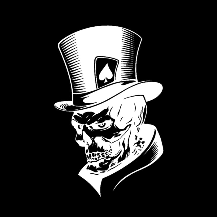 10 PCS Joker Skeleton Skull Playing Cards Poker Monster Hat Shape Vinyl Car Sticker, Size: 11.3x17.6cm